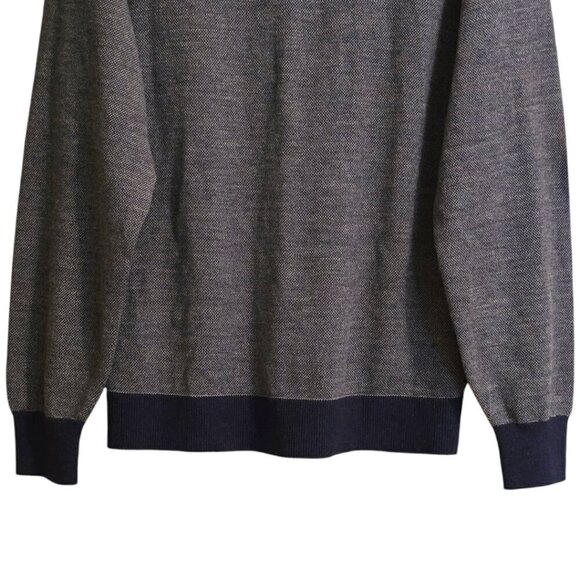 Daniel Cremieux Signature Collection Navy Merino Wool Quarter Zip Sweater Sz L - Picture 5 of 7